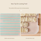 Food Storage Containers - Freezer Containers - Fridge Organizer - Storage Boxes with Lid - Kitchen Storage Box - Meat Box - Food Container - Stackable - 4 Layers - With Handle - Food Storage Box - Large Capacity - Freezer - Cream White - 1 Piece