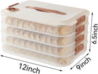 Food Storage Containers - Freezer Containers - Fridge Organizer - Storage Boxes with Lid - Kitchen Storage Box - Meat Box - Food Container - Stackable - 4 Layers - With Handle - Food Storage Box - Large Capacity - Freezer - Cream White - 1 Piece