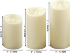 LED Candles - Pillar Candles - Indoor Mood Lighting - Flameless Candles - Electric Candles - Home Accessories - Table Decoration - Candle Set - Christmas Lights - LED Lights - Living Room Decoration - White - 3 Pieces