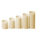 LED Candles - Pillar Candles - Indoor Mood Lighting - Flameless Candles - Candle Set - Electric Candles - Home Accessories - Table Decoration - Christmas Lights - LED Lights - Living Room Decoration - White - 5 Pieces