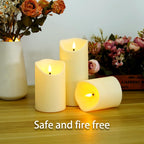 LED Candles - Pillar Candles - Indoor Mood Lighting - Flameless Candles - Candle Set - Electric Candles - Home Accessories - Table Decoration - Christmas Lights - LED Lights - Living Room Decoration - White - 5 Pieces