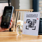 Menu Card Holder A4 - Photo Frame with Wooden Base - Table Stand - Brochure Holder - Acrylic Stand - Hospitality - Office - Wedding Decoration - Information Holder - Double Slot - Straight and Angled - Transparent and Wood - 3 Pieces