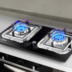 Gas stove protectors - Gas burner protectors - Aluminum foil gas stove - Gas stove foil - Kitchen accessories - Protective film - Extra thick - Universal - Cut to size - Square - Silver - 50 pieces
