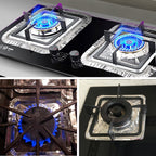 Gas stove protectors - Gas burner protectors - Aluminum foil gas stove - Gas stove foil - Kitchen accessories - Protective film - Extra thick - Universal - Cut to size - Square - Silver - 50 pieces