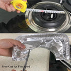 Gas stove protectors - Gas burner protectors - Aluminum foil gas stove - Gas stove foil - Kitchen accessories - Protective film - Extra thick - Universal - Cut to size - Hob protector - Round - Silver - 50 pieces