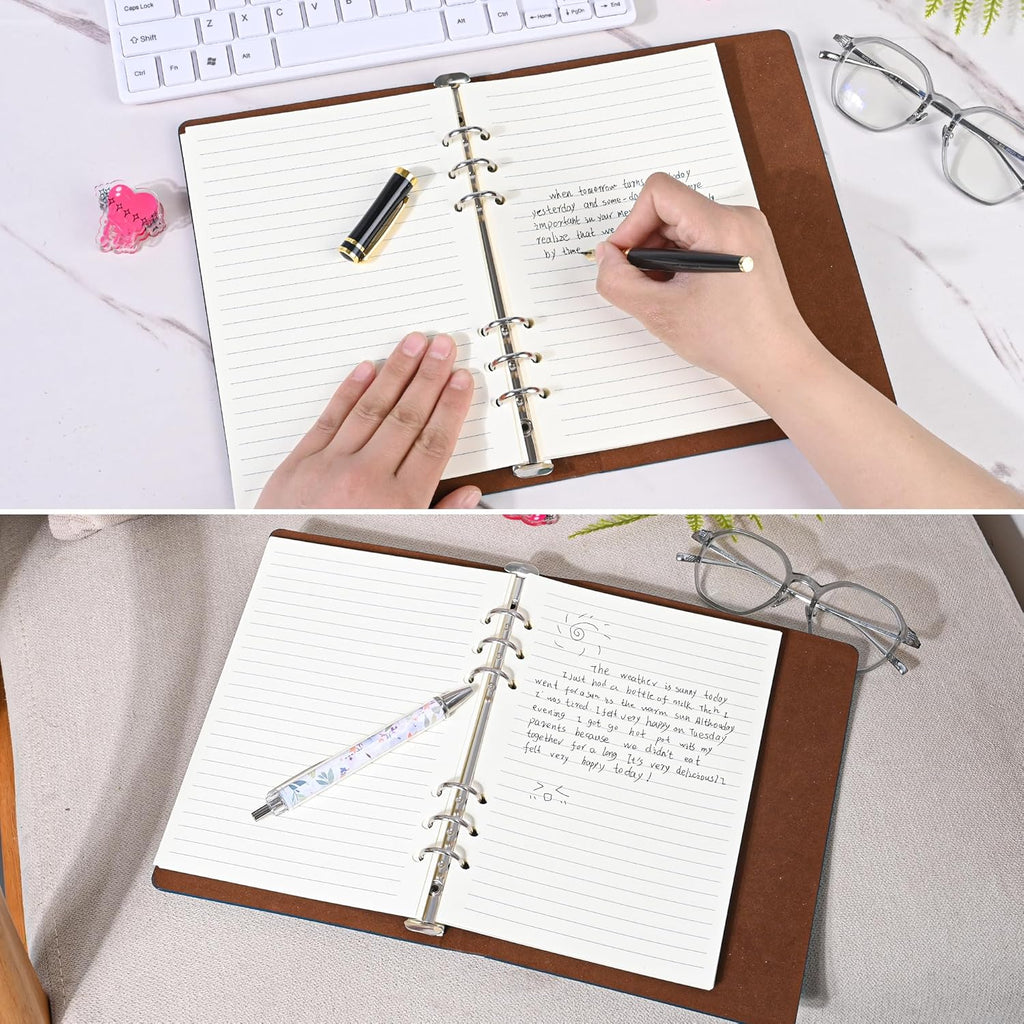 Notebook Refill A5 - Ring Binder Paper 6 Holes - Agenda Refill - Bullet Journal Paper - Refillable Notepad - Writing Paper - Planner Inserts - Office Supplies - School Supplies - Study Notes -Lined Paper - White - [??] Pieces