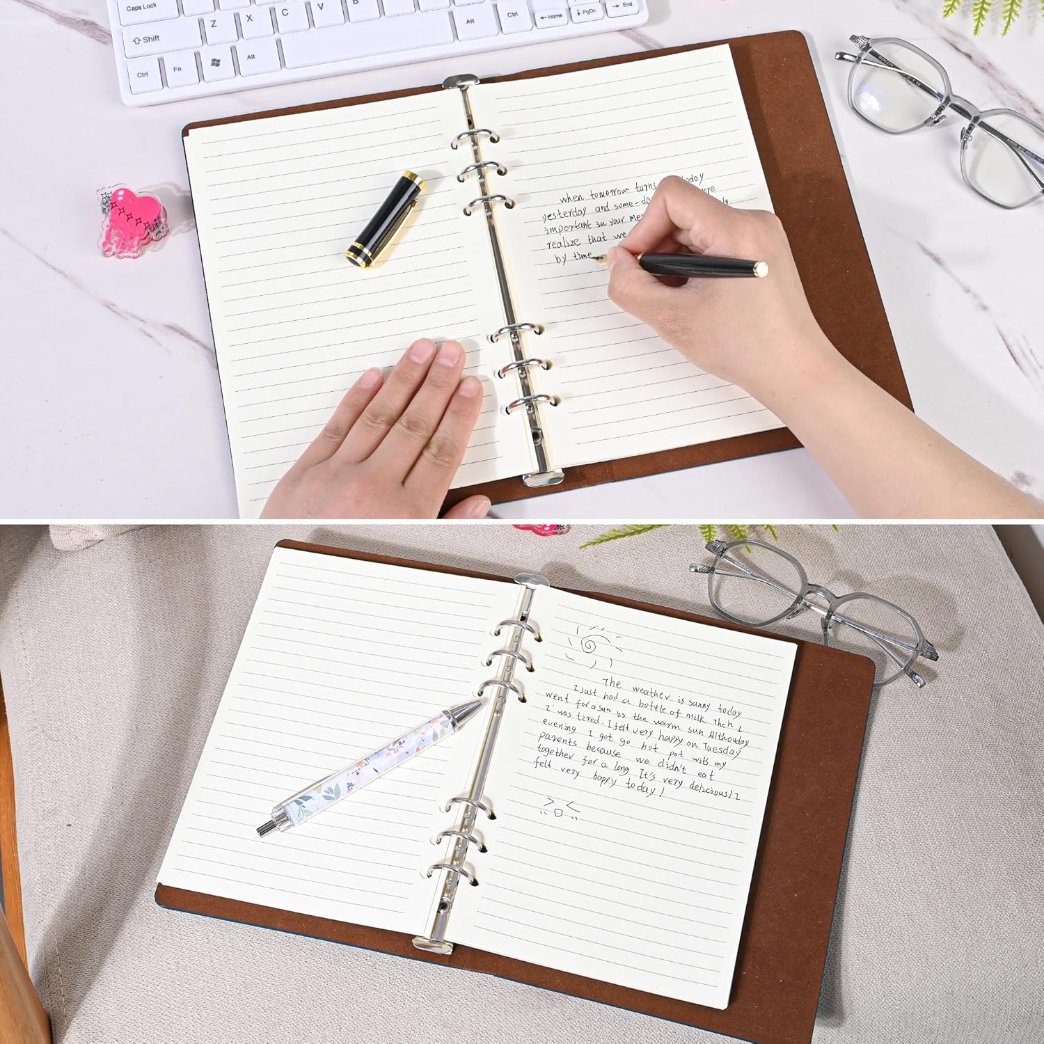 Notebook Refill A5 - Ring Binder Paper 6 Holes - Agenda Refill - Bullet Journal Paper - Refillable Notepad - Writing Paper - Planner Inserts - Office Supplies - School Supplies - Study Notes -Lined Paper - White - [??] Pieces