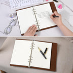 Notebook Refill A5 - Ring Binder Paper 6 Holes - Agenda Refill - Bullet Journal Paper - Refillable Notepad - Writing Paper - Planner Inserts - Office Supplies - School Supplies - Drawing and Sketching -Dotted Dots - White - 5 Pieces