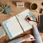 Notebook Refill A5 - Ring Binder Paper 6 Holes - Agenda Refill - Bullet Journal Paper - Refillable Notepad - Writing Paper - Planner Inserts - Office Supplies - School Supplies - Calendar Overview -Weekly planner agenda - white - pack of 5