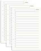 Notebook Refill A5 - Ring Binder Paper 6 Holes - Agenda Refill - Bullet Journal Paper - Refillable Notepad - Writing Paper - Planner Inserts - Office Supplies - School Supplies - To-Do List Check-Off -To Do List - White - 5 Pieces