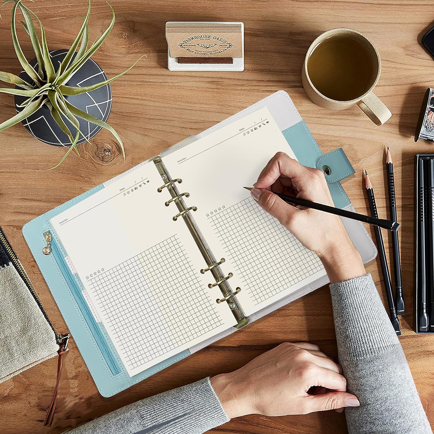 Notebook Refill A5 - Ring Binder Paper 6 Holes - Agenda Refill - Bullet Journal Paper - Refillable Notepad - Writing Paper - Planner Inserts - Office Supplies - School Supplies - Review Page -Favorites List - White - 5 Pieces
