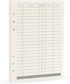 Notebook Refill A5 - Ring Binder Paper 6 Holes - Agenda Refill - Bullet Journal Paper - Refillable Notepad - Writing Paper - Planner Inserts - Office Supplies - School Supplies - Keeping Track of Finances -Budget Planner - White - 5 Pieces