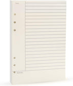 Notebook Refill A5 - Ring Binder Paper 6 Holes - Agenda Refill - Bullet Journal Paper - Refillable Notepad - Writing Paper - Planner Inserts - Office Supplies - School Supplies - Summary Making -Cornell Method - White - 5 Pieces