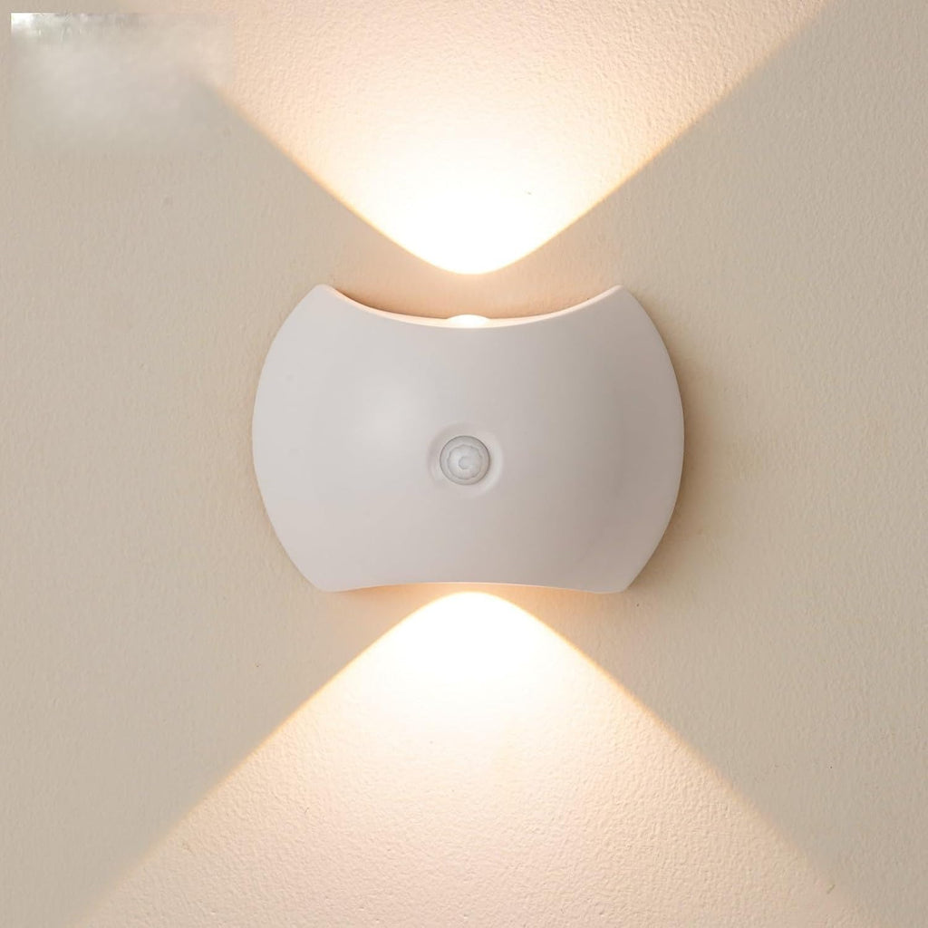 Indoor Wall Lamp - Night Light with Motion Sensor - Wireless LED Wall Light - Rechargeable Wall Lamp - Stair Lighting - Closet Lighting - Bedroom Lamp - USB Rechargeable - Magnetic - Warm White Light - White - 1 Piece