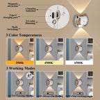 Indoor Wall Lamp - Night Light with Motion Sensor - Wireless LED Wall Light - Rechargeable Wall Lamp - Stair Lighting - Closet Lighting - Bedroom Lamp - USB Rechargeable - Magnetic -Warm White Light - Light Wood - 1 Piece