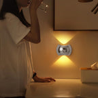 Indoor Wall Lamp - Night Light with Motion Sensor - Wireless LED Wall Light - Rechargeable Wall Lamp - Stair Lighting - Closet Lighting - Bedroom Lamp - USB Rechargeable - Magnetic -Warm White Light - Light Wood - 1 Piece