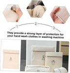 Laundry Bags - Laundry Bag Set - Laundry Net - Laundry Nets - Bra Wash Bag - Lingerie Wash Bag - Clothing Protection - Washing Machine - Protection - Organizer - Travel Organizer - Mesh - Fine Mesh - Honeycomb - Luxury - Embroidery - Beige - Set of 6