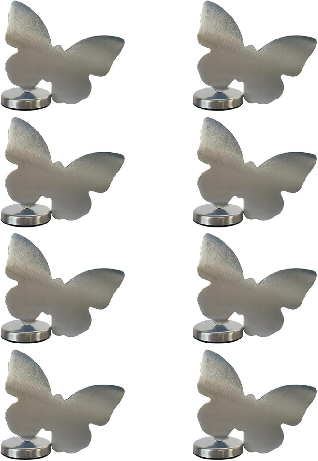 Tablecloth clips - Tablecloth weights - Magnetic clips - Tablecloth holder - Garden accessories - Picnic accessories - Windstopper tablecloth - Table accessories - Outdoor dining - Magnetic weight - Butterfly design - Silver - 8 pieces