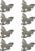 Tablecloth clips - Tablecloth weights - Magnetic clips - Tablecloth holder - Garden accessories - Picnic accessories - Windstopper tablecloth - Table accessories - Outdoor dining - Magnetic weight - Butterfly design - Silver - 8 pieces
