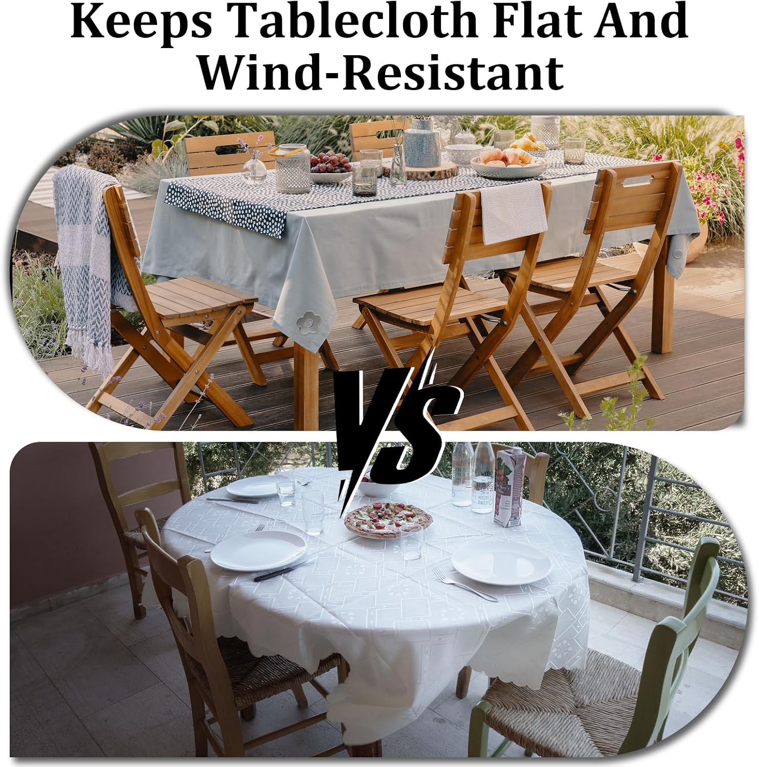Tablecloth clips - Tablecloth weights - Magnetic clips - Tablecloth holder - Garden accessories - Picnic accessories - Windstopper tablecloth - Table accessories - Outdoor dining - Magnetic weight - Butterfly design - Silver - 8 pieces