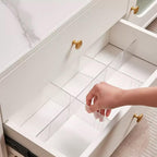 Drawer dividers with clips - Drawer organizer - Storage system - Adjustable drawer divider - Desk organizer - Kitchen drawer organizer - Make-up organizer - Drawer division - Sock organizer - Underwear organizer - Storage box drawer - 2mm - Transparent -