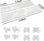 Drawer dividers with clips - Drawer organizer - Storage system - Adjustable drawer divider - Desk organizer - Kitchen drawer organizer - Make-up organizer - Drawer division - Sock organizer - Underwear organizer - Storage box drawer - 2mm - Transparent -