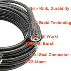 15M (50FT) High-Pressure Washer Hose - 5800 PSI Heavy-Duty Cleaning Hose with Longer Ring Nut