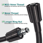 15M (50FT) High-Pressure Washer Hose - 5800 PSI Heavy-Duty Cleaning Hose with Longer Ring Nut