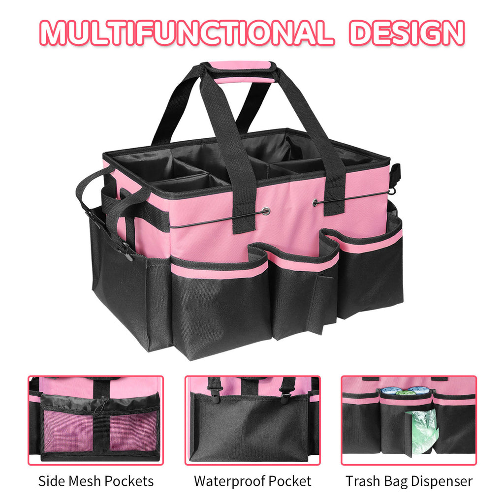 Gray Cleaning Kit - Multi-Purpose Cleaning Supplies Organizer Bag