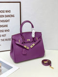2025 - Euro-american Elegant Lychee Leather Shoulder Bag- Birkin 30- Color Purple