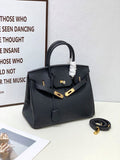 2025- Euro-american Elegant Crocodile Leather  Handbag Bag - Birkin 30,black ,palladium Hardware