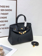 2025- Euro-american Elegant Crocodile Leather  Handbag Bag - Birkin 30,black ,palladium Hardware