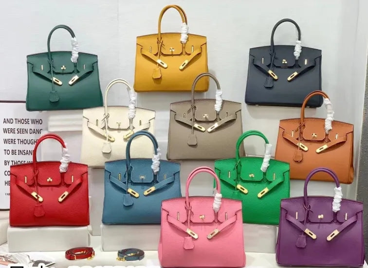 2025- Euro-american Elegant Crocodile Leather  Handbag Bag - Birkin 35,red ,palladium Hardware