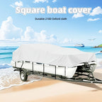 Trailerable Boat Cover – Heavy Duty Waterproof Tarp with Storage Bag, Designed for V-Hull, Fish & Ski, Runabout, Bass & Fishing Boats,17-20FTBlack