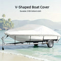 Trailerable Boat Cover – Heavy Duty Waterproof Tarp with Storage Bag, Designed for V-Hull, Fish & Ski, Runabout, Bass & Fishing Boats,21-24FTBlack