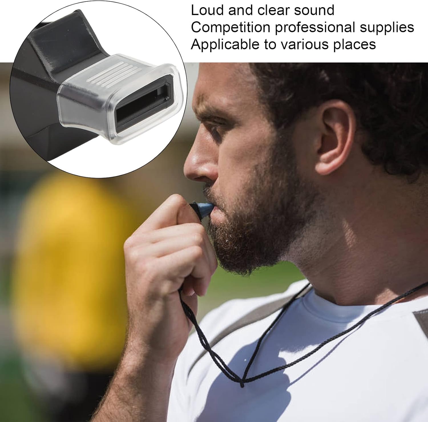 100 Pack Pea-less Plastic Whistles with Lanyards, Loud Crisp Sound Sports Whistle for Coaches, Referees & Officials, Durable Lightweight Outdoor Training Equipment