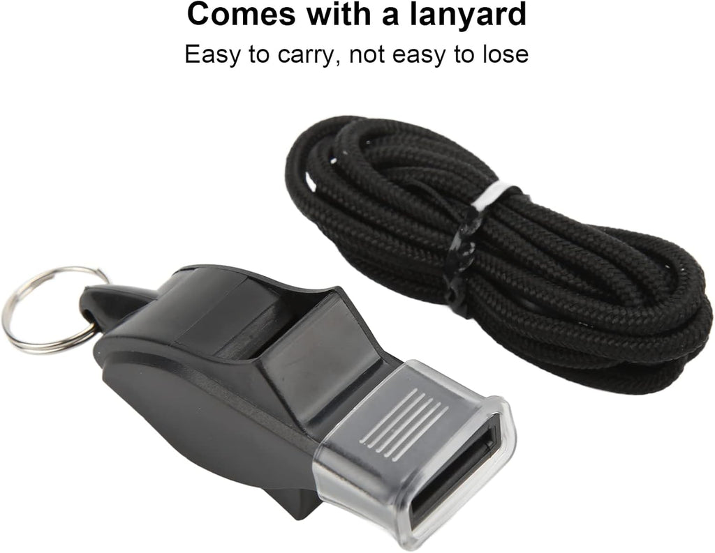 100 Pack Pea-less Plastic Whistles with Lanyards, Loud Crisp Sound Sports Whistle for Coaches, Referees & Officials, Durable Lightweight Outdoor Training Equipment