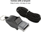 100 Pack Pea-less Plastic Whistles with Lanyards, Loud Crisp Sound Sports Whistle for Coaches, Referees & Officials, Durable Lightweight Outdoor Training Equipment