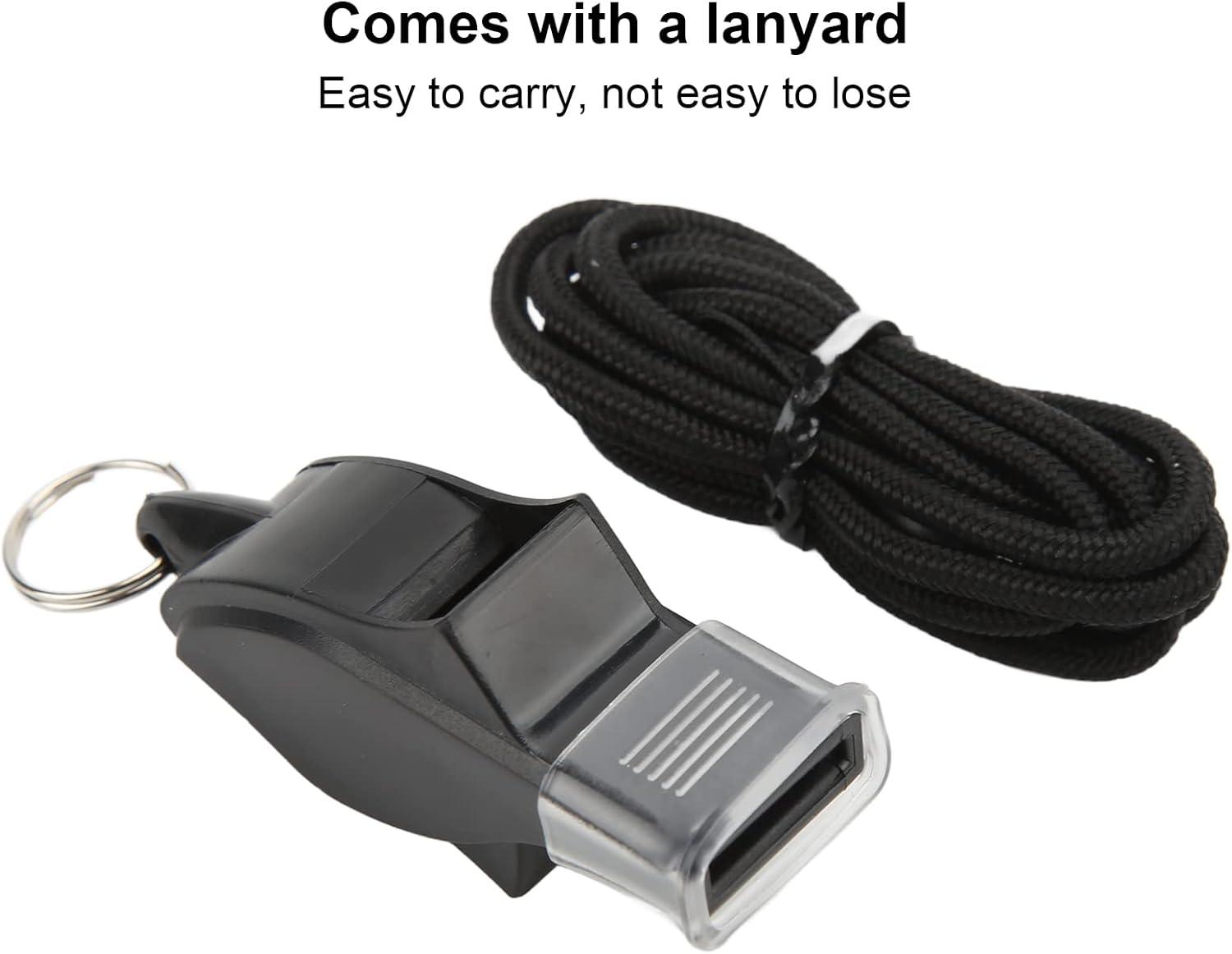 100 Pack Pea-less Plastic Whistles with Lanyards, Loud Crisp Sound Sports Whistle for Coaches, Referees & Officials, Durable Lightweight Outdoor Training Equipment
