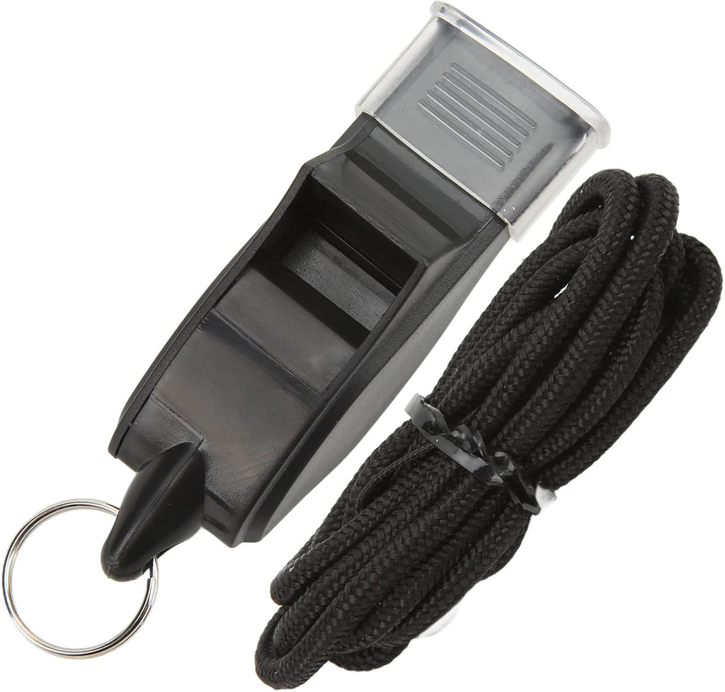 100 Pack Pea-less Plastic Whistles with Lanyards, Loud Crisp Sound Sports Whistle for Coaches, Referees & Officials, Durable Lightweight Outdoor Training Equipment