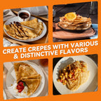 Electric Crepe Maker, 8-Inch Portable Nonstick Crepe Machine with Handle, Compact Household Pancake & Tortilla Maker for Eggs, Crepes, Blintzes, and Wraps