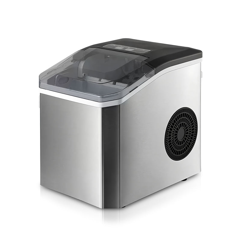 Ice Maker Countertop, Portable Ice Machine with Carry Handle, 26.5lbs Per Day, 9 Cubes in 6 Mins, Auto-Cleaning, with Basket and Scoop, for Home, Kitchen, Camping, RV
