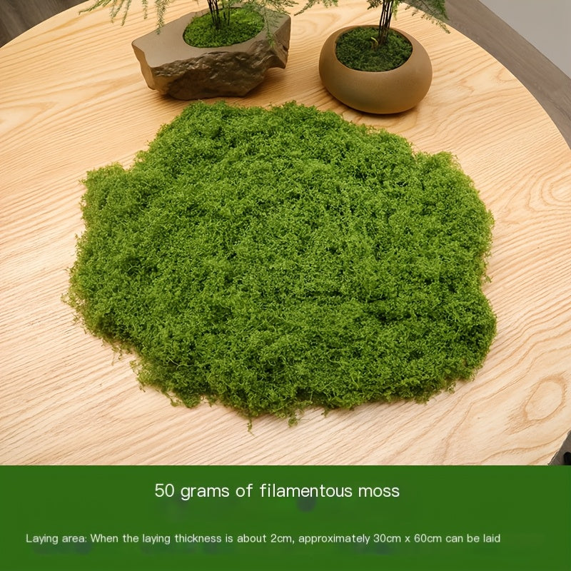 diy artificial moss lawn-Light Green Filamentous Moss 1000g (Bulk)