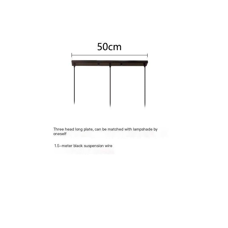 Triple-headed black long plate