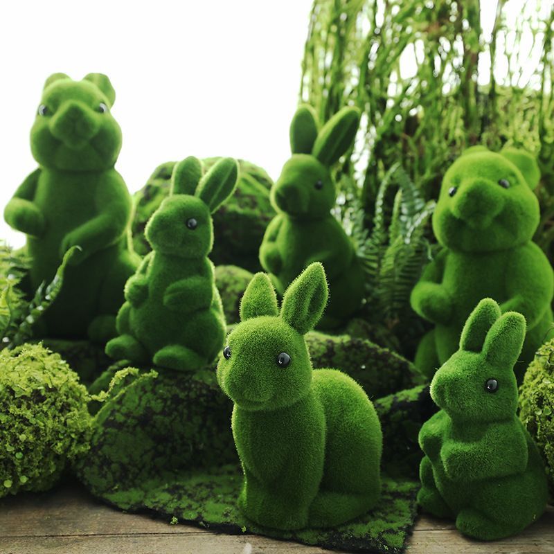 SimulatedTwo-PieceMossBearOrnamentSet