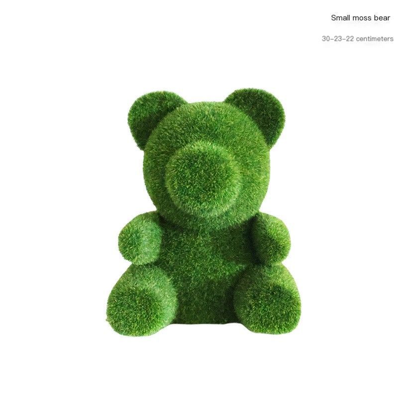 SimulatedTwo-PieceMossBearOrnamentSet