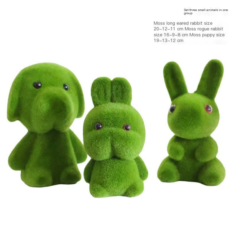 SimulatedTwo-PieceMossBearOrnamentSet