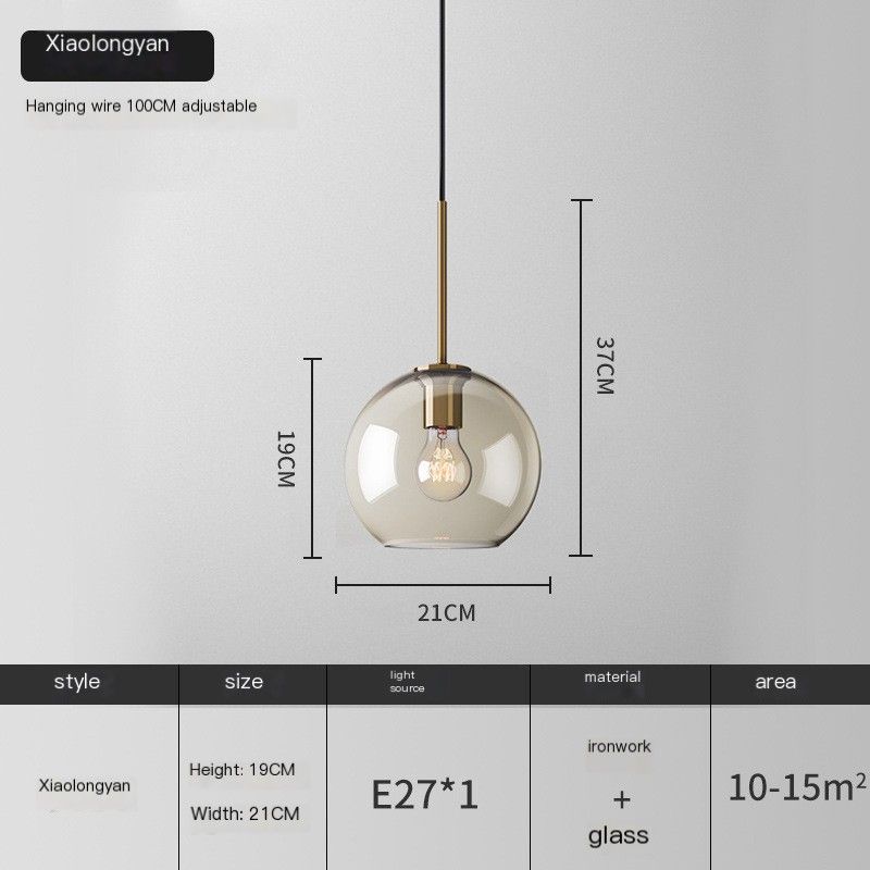 Transparent Peach Pendant Light for Dining Room - 4W Light Source