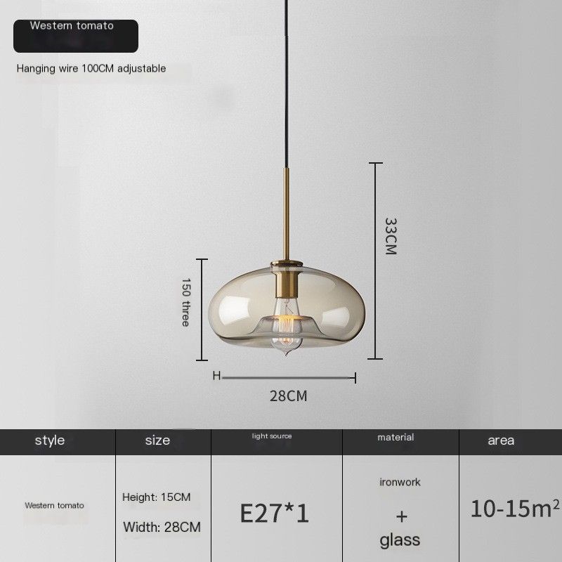 Transparent Peach Pendant Light for Dining Room - Without Light Source