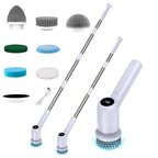 Electric Spin Scrubber Power Shower Cleaning Brush with Extendable Handle & 8 Brush Heads for Bathtub Tile Grout Kitchen Window and Floor